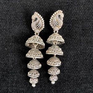 Boho peacock long earrings
